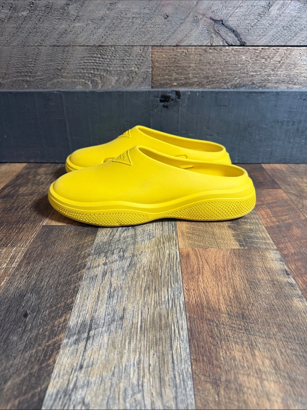✨ Prada Yellow Foam Rubber Mules Clogs Sabots Size 41 (US Men's 8 / Women's 10)